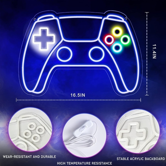 LED Gaming Controller Neon Sign - Picture 2 of 6